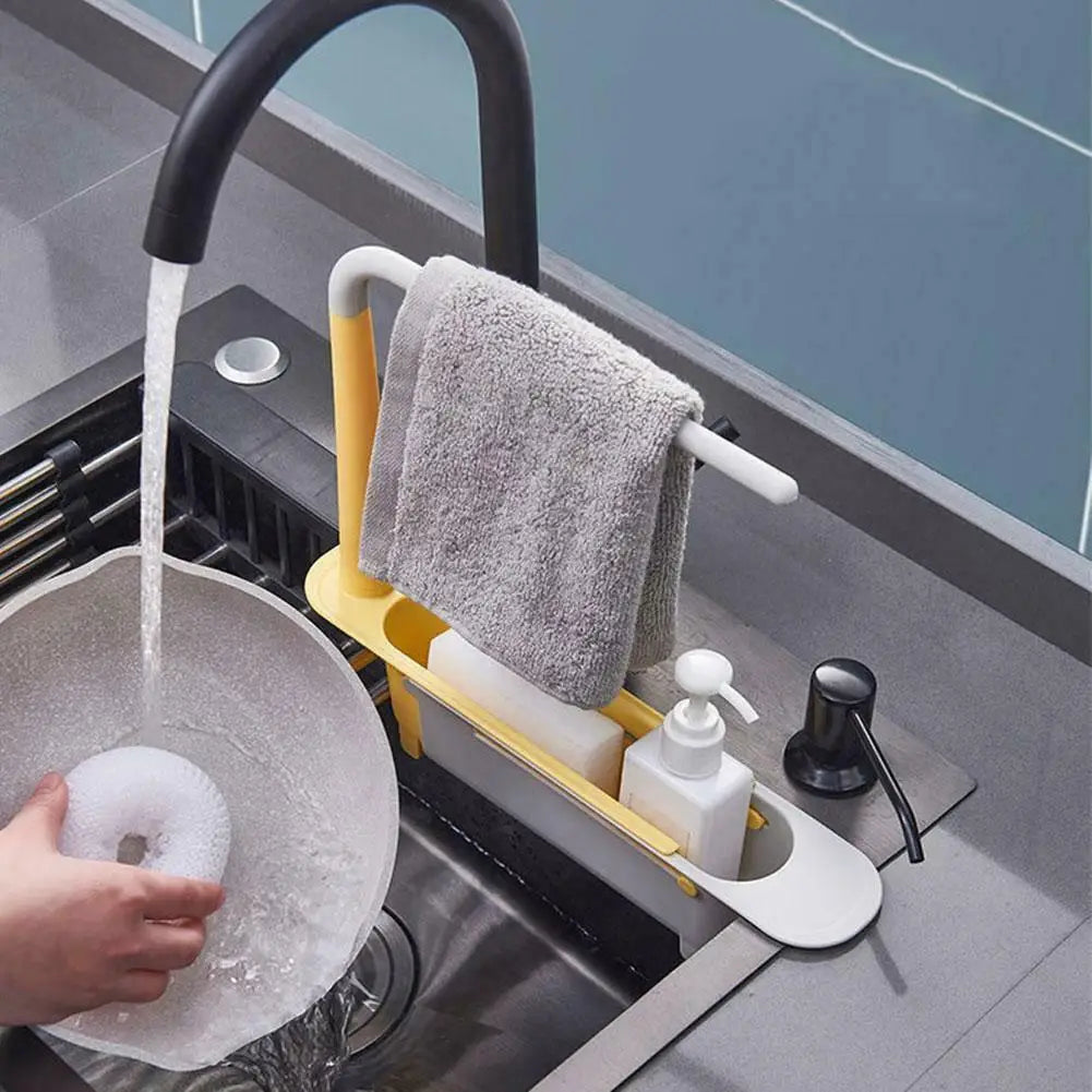 Sink Drain Rack Telescopic Sink Shelf Sinks Organizer