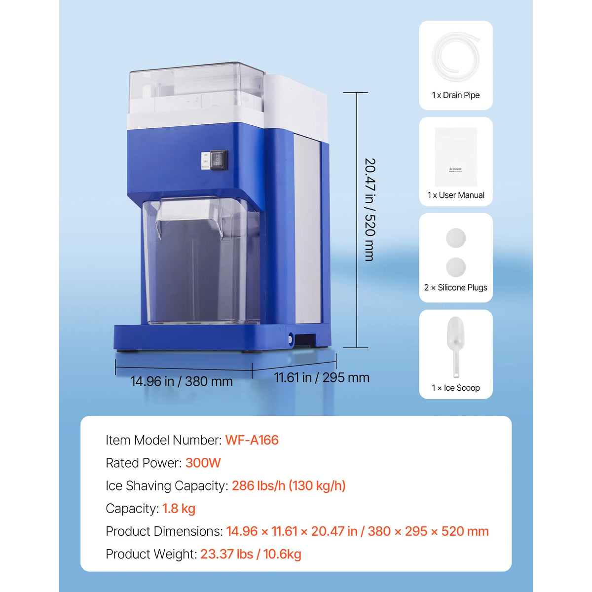 Succebuy 8l Commercial Ice Shaver Machine Electric Snow