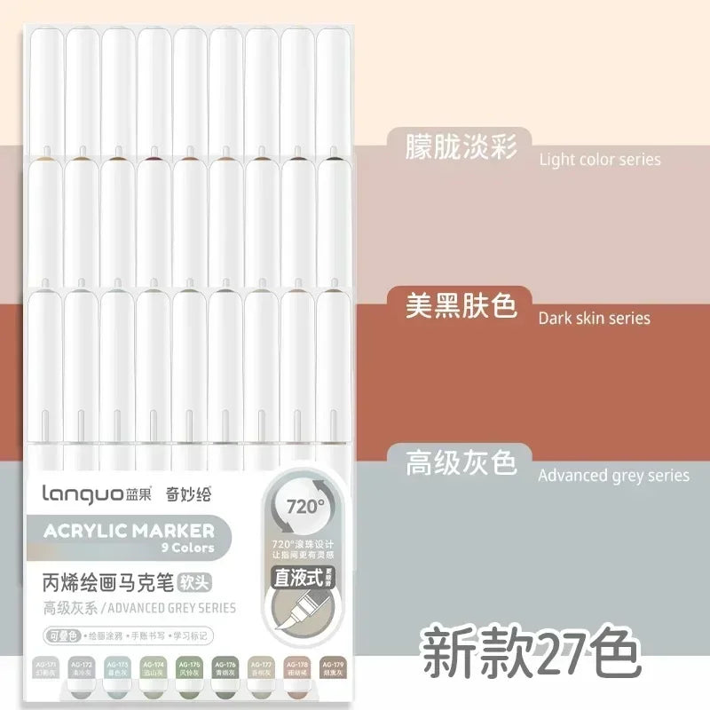 Languo 288/9 Colors Direct Liquid Acrylic Marker Soft