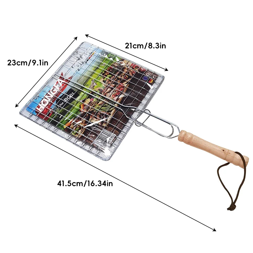 Folding Outdoor Camping Stainless Steel Bbq Rack Removable