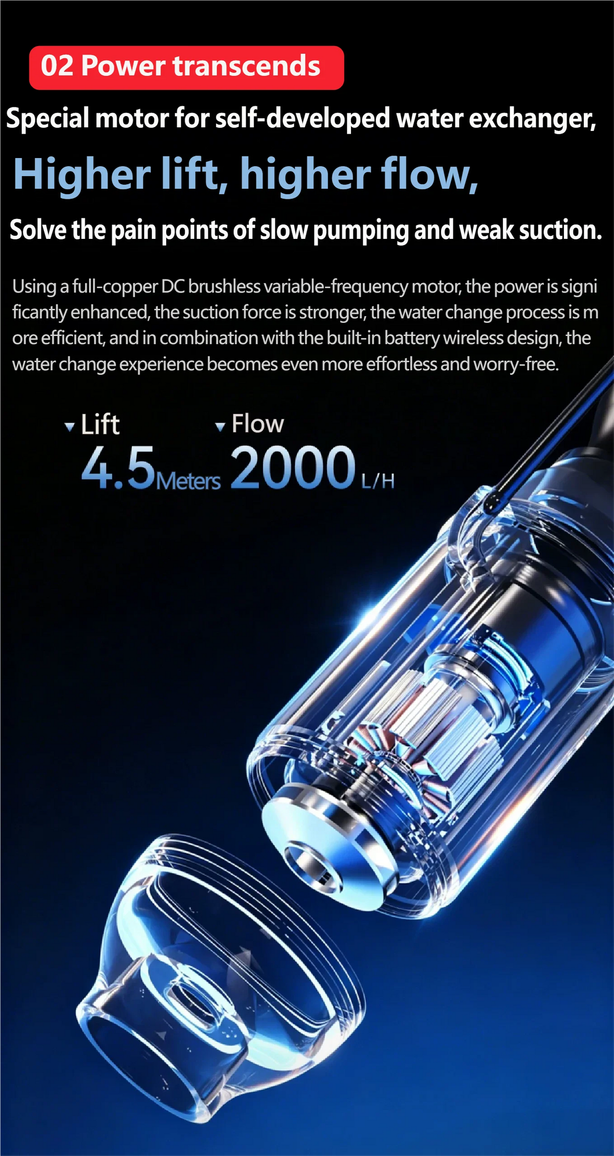 Rechargeable Electric Aquarium Water Changer Gravel Cleaning Pump