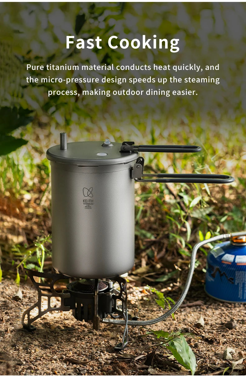 Keith Pure Titanium Outdoor Pressure Cooker Pot -