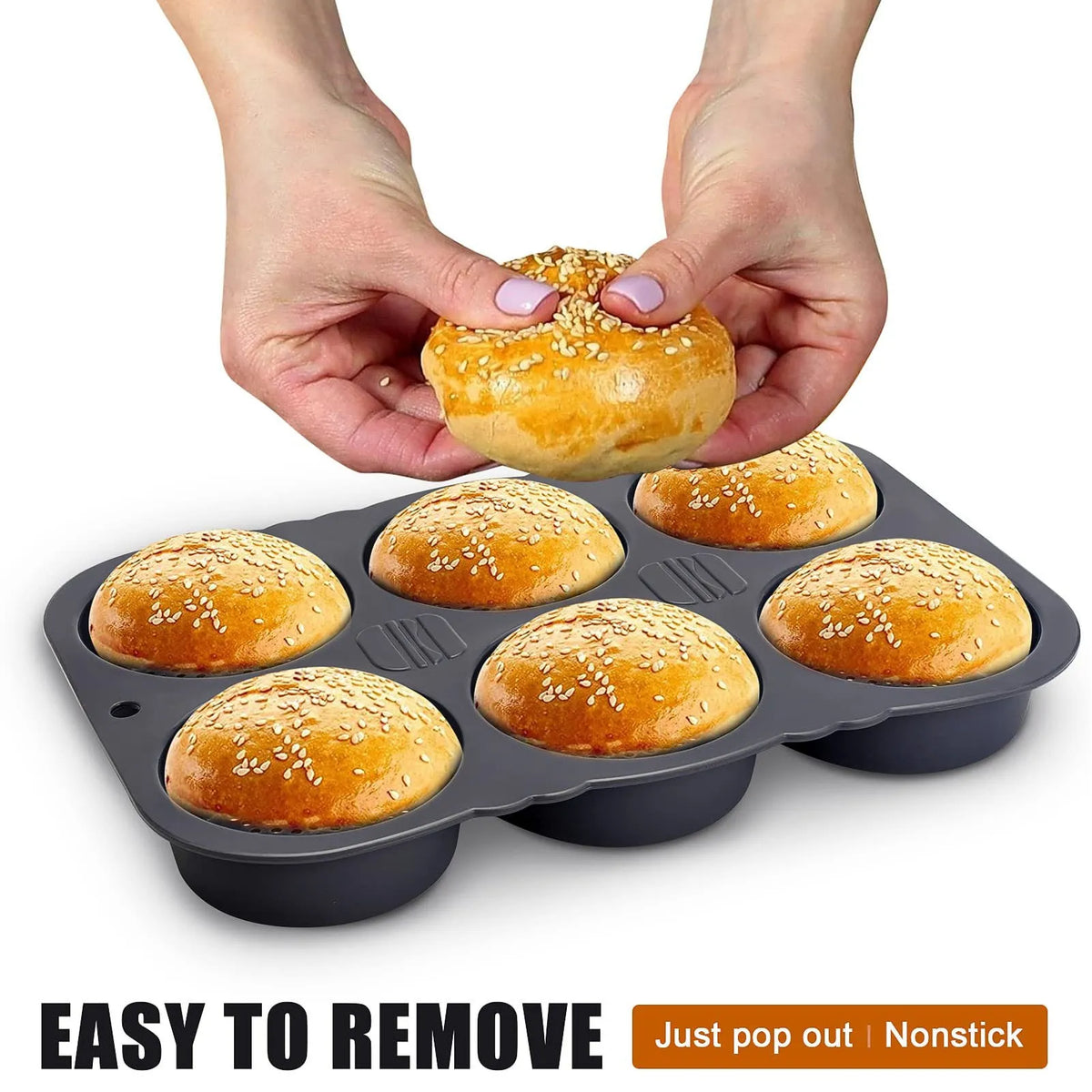 Cavity Hamburger Bun Mold Pan Foldable Reusable Bread