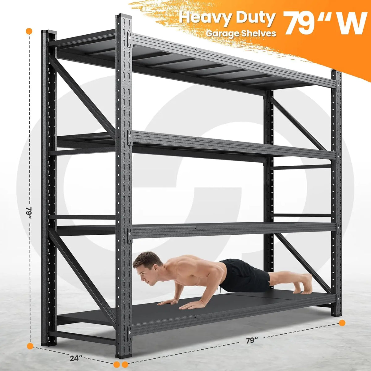79 Garage Shelving Heavy Duty 7000lbs Metal Storage