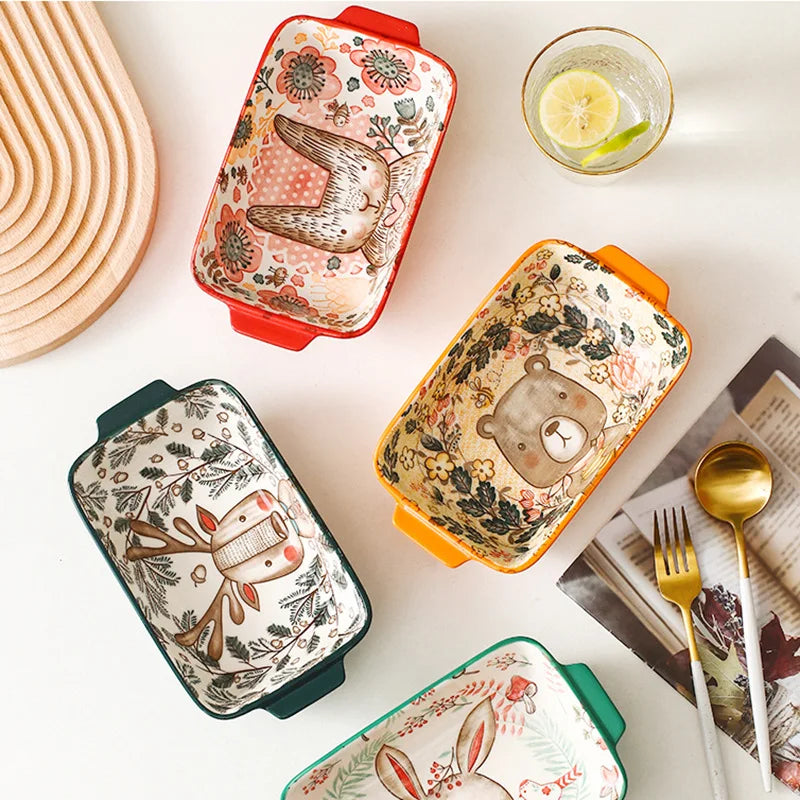 Ywdl Ceramic Baking Dish Roasting Lasagna Pan Rectangular