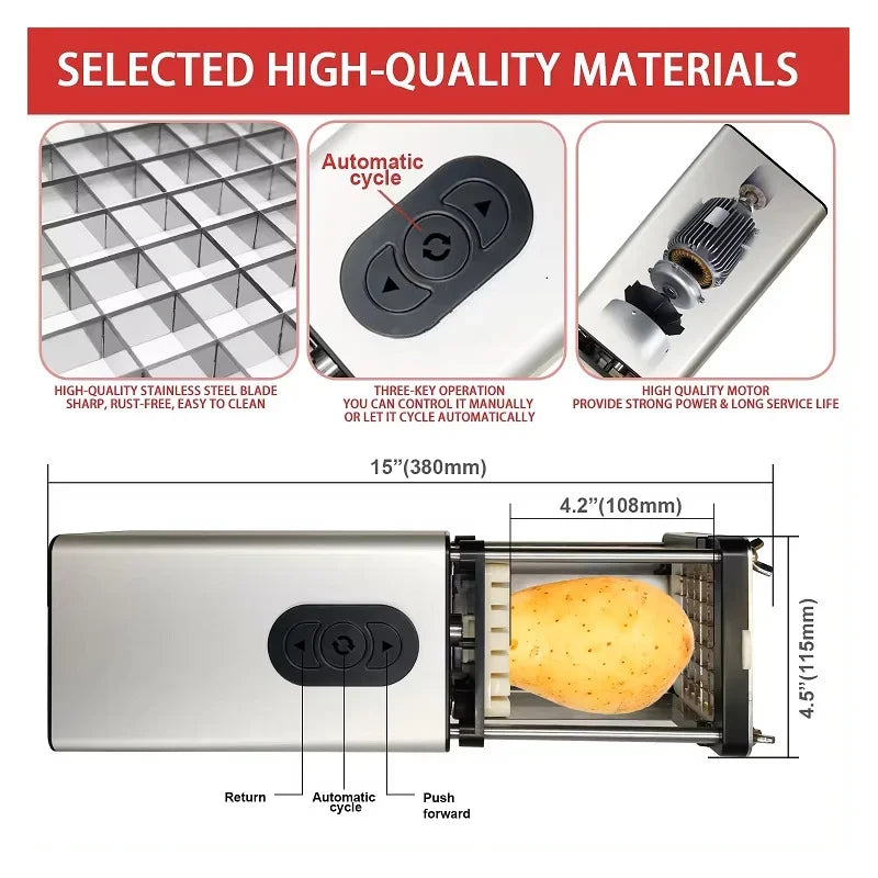 Commercial Vegetable Chopper Electric French Fry Maker Slicing