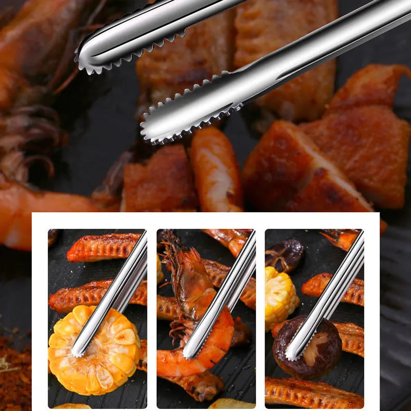 Stainless Steel Grill Tongs Food Clip Bbq Steak