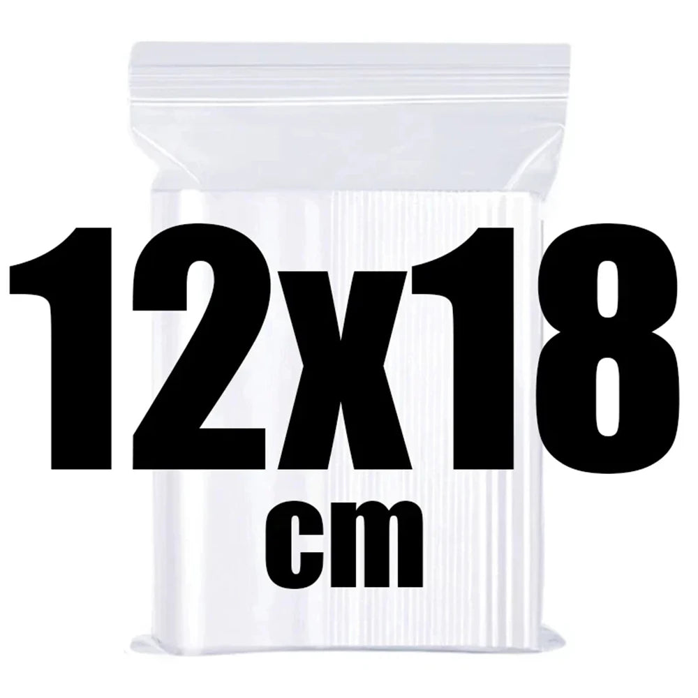 100-600pcs Small Zip Lock Plastic Bags Reclosable Transparent