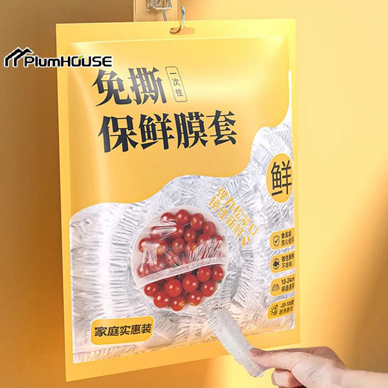 350/500pcs Disposable Food Cover Fruit Food Cover Elastic
