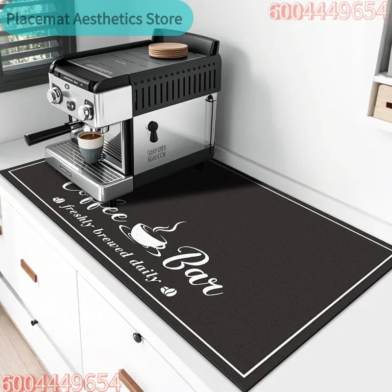 Coffee Bar Drying Mat Fashion Decor Non-Slip Heat