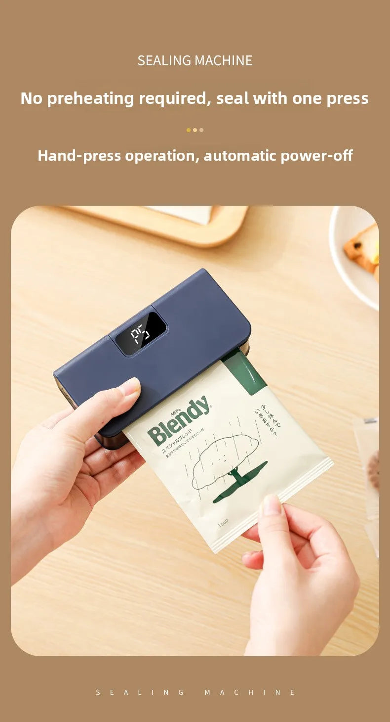 Compact In Rechargeable Bag Sealer Heat Seal Cutter