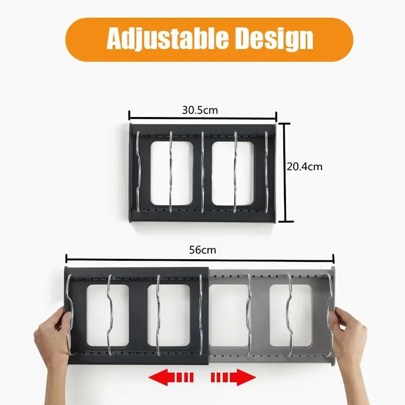 Expandable Stainless Steel Storage Rack Cabinet Holder Pan