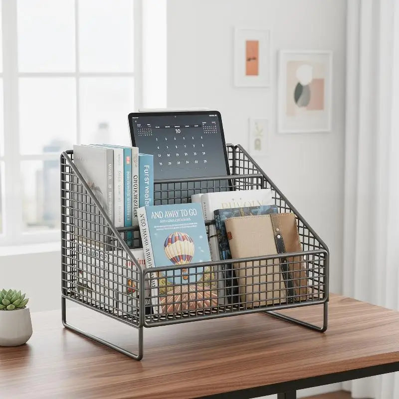 Sturdy Countertop Organizer Metal Basket Organizer Shelf Storage