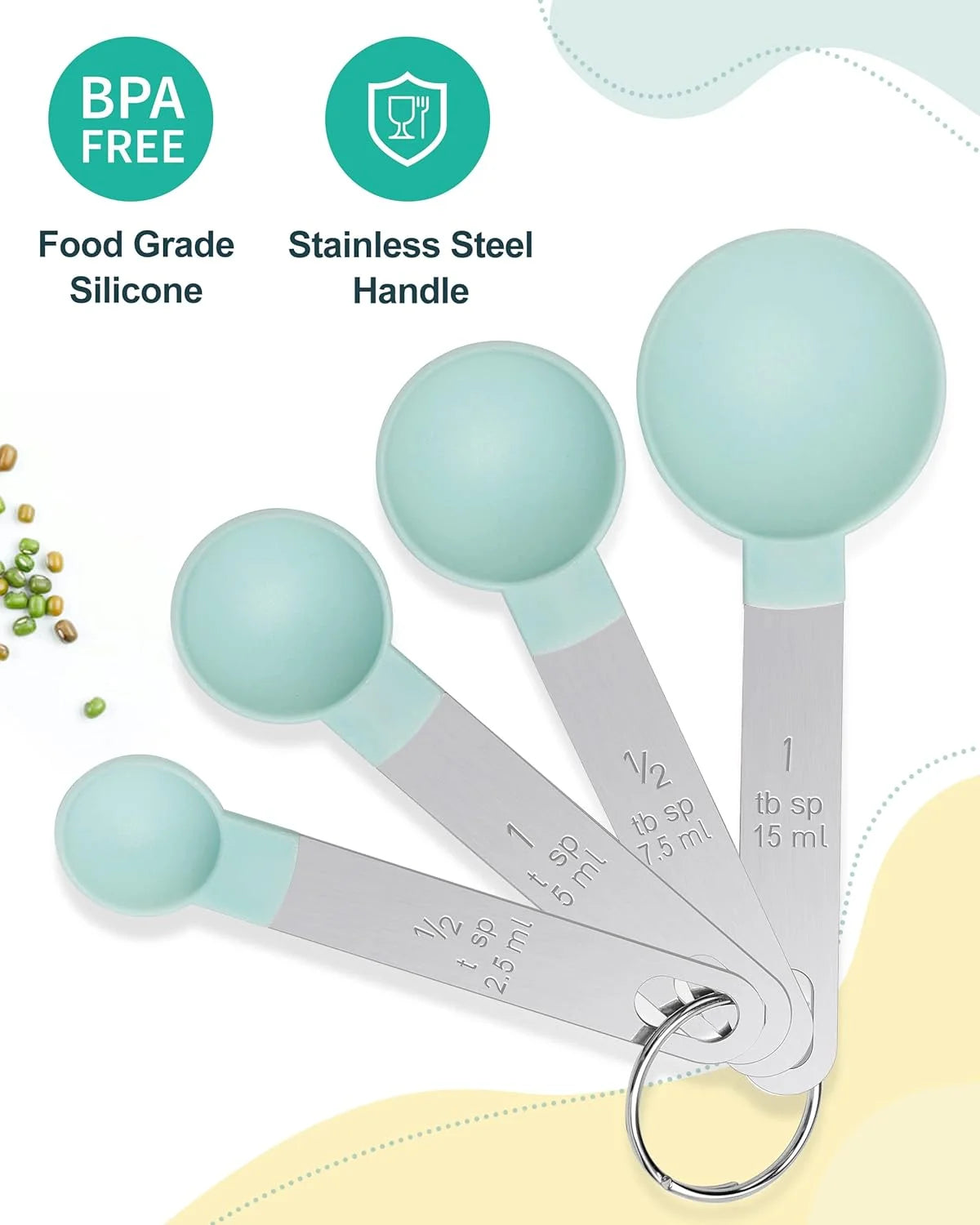 8pcs Measuring Cups & Spoons Stackable Nesting Measure