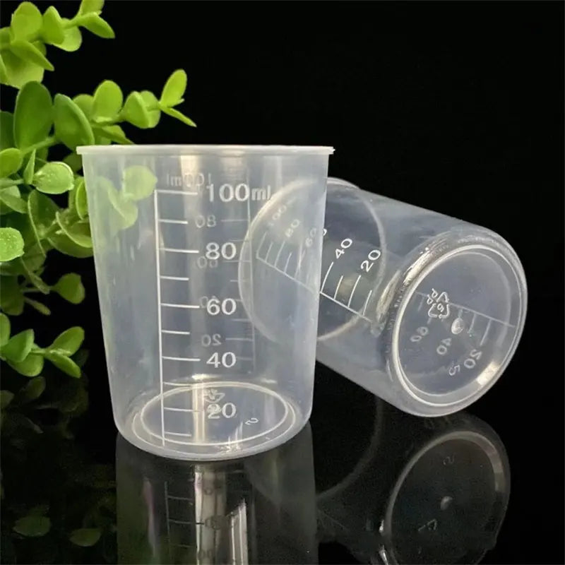 1-24pcs Plastic Mixing Cups 100ml Measuring Cups V-Shaped