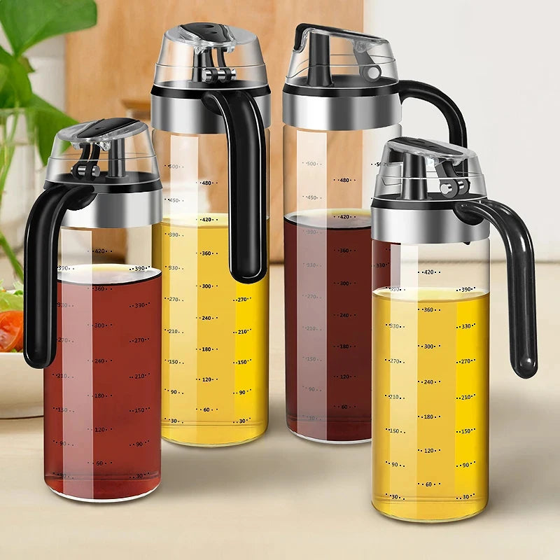2pcs Cooking Seasoning Bottle Dispenser Sauce Bottle Glass