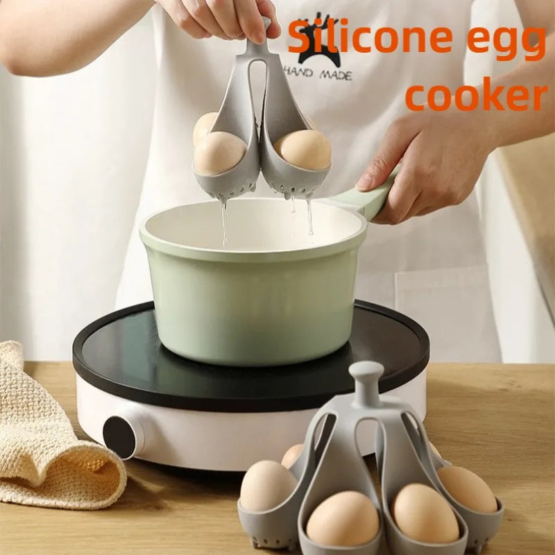 1/2pc Silicone Egg Boiler Rack 4/6 Hole Egg