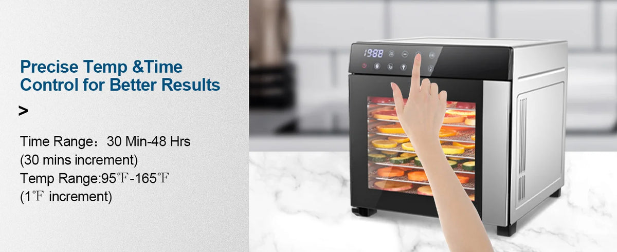 8-Tray Stainless Steel 600w Presets & Digital Timer