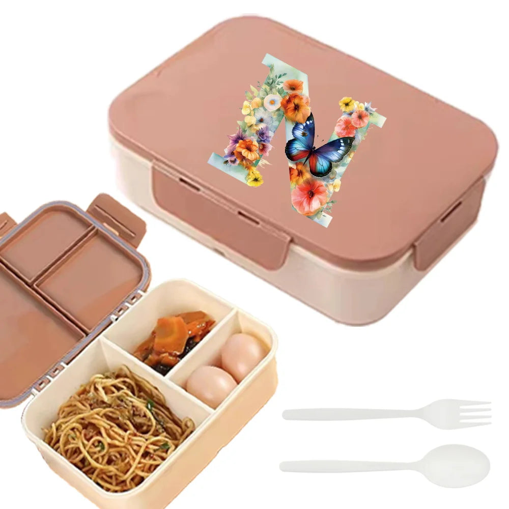 Flip Lid Compartment Lunch Box Food Organizer Case