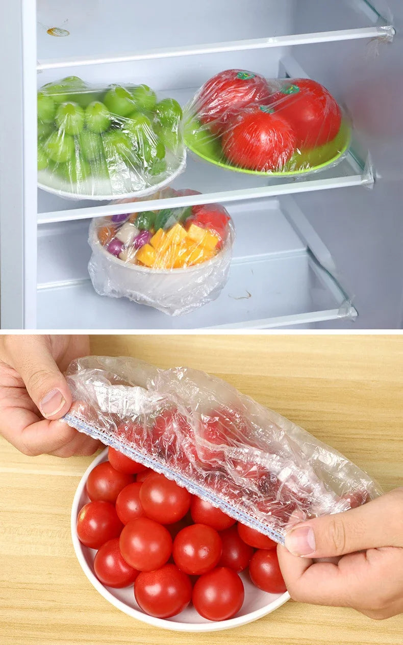 100pcs Disposable Food Cover Hats Fruit Cover Elastic