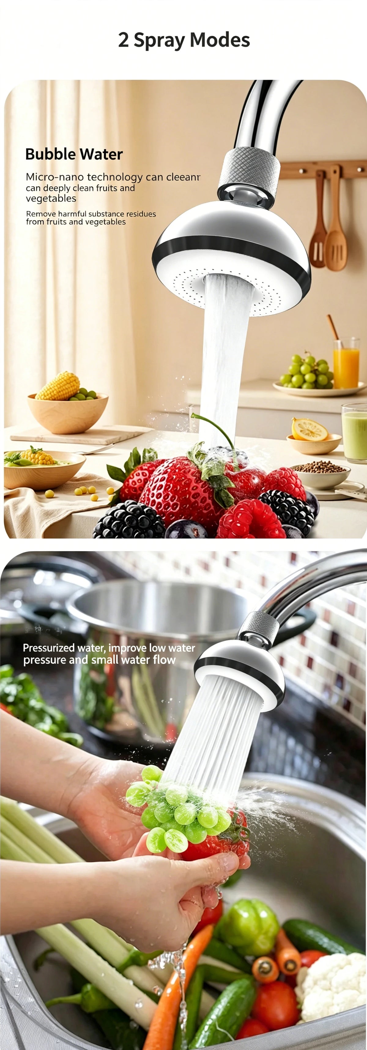 Faucet Adapter Built-In Purification Filter 360 Rotation Faucet