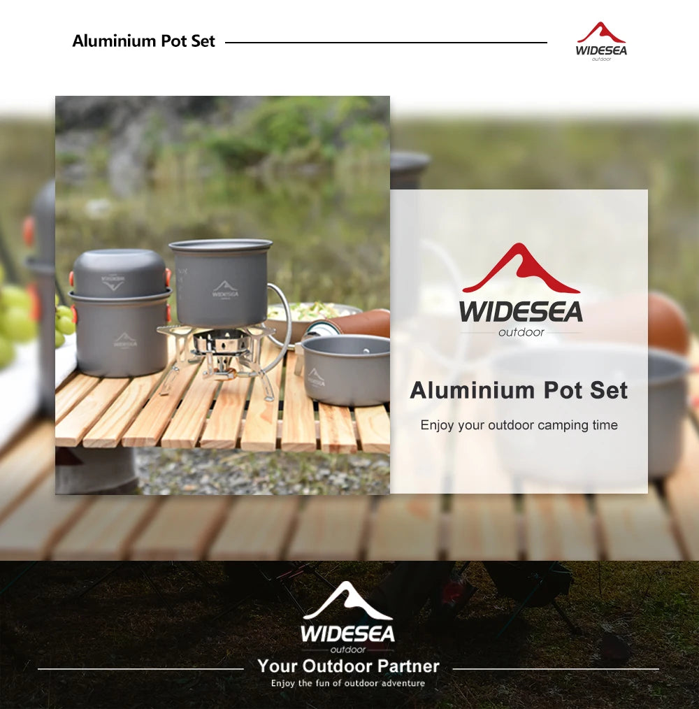Widesea Camping Tableware Outdoor Cooking Camping Cookware Travel