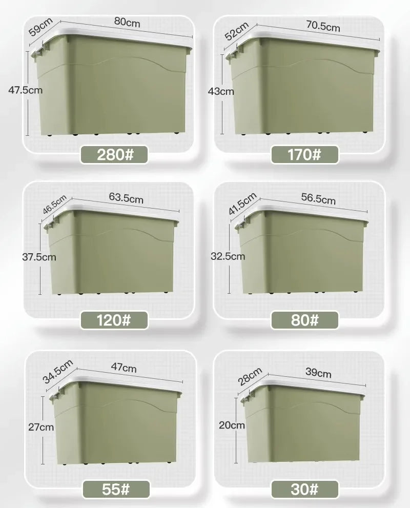 Extra Large Plastic Storage Box Heavy-Duty Reinforced Moving