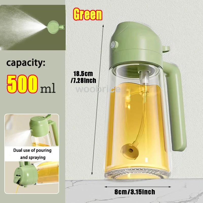 2in1 500ml Glass Oil Sprayer Olive Oil Spray