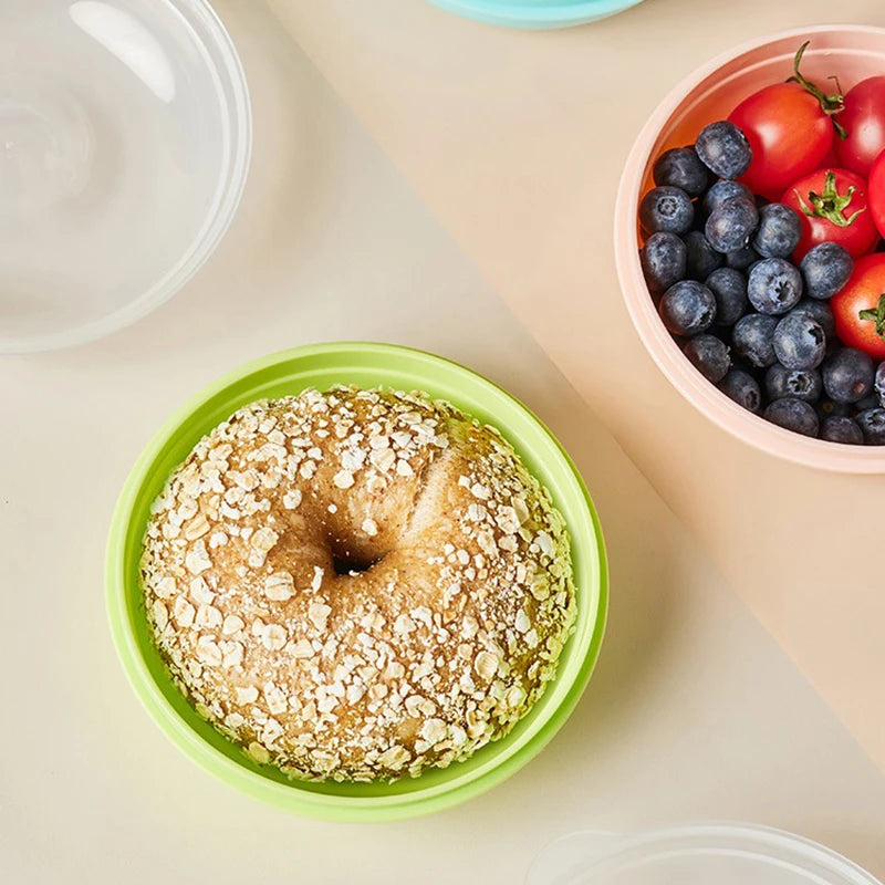 Bread Box Microwavable Transparent Round Shape Food Container