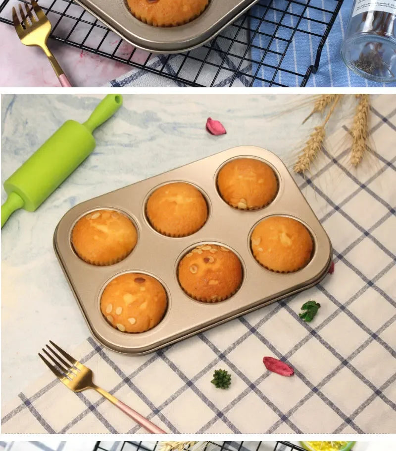 6/12 Holes Cake Baking Pan Bakeware Muffin Cupcake