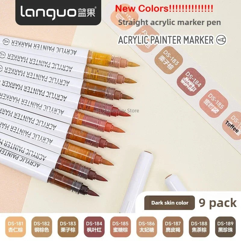 Languo 240/9 Colors Direct Liquid Acrylic Paint Pens