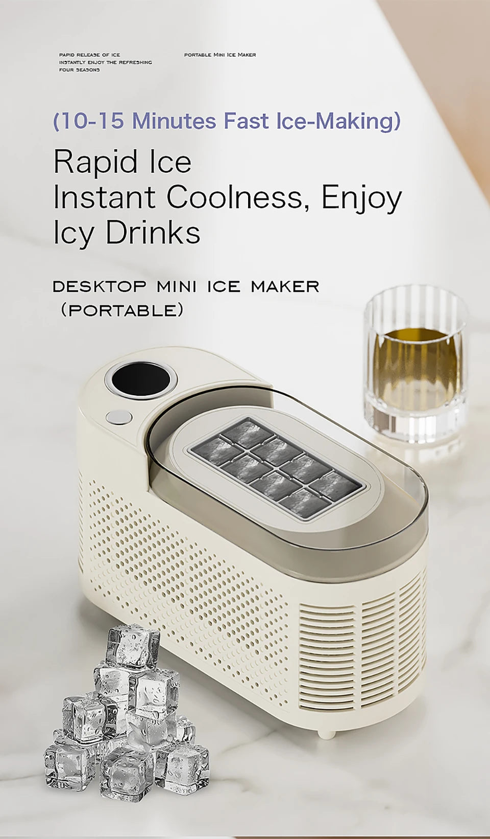 Yangood 120w Mini Countertop Ice Maker Fast Camping