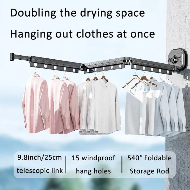 Retractable Clothes Drying Rack Space-Saver Collapsible Drying