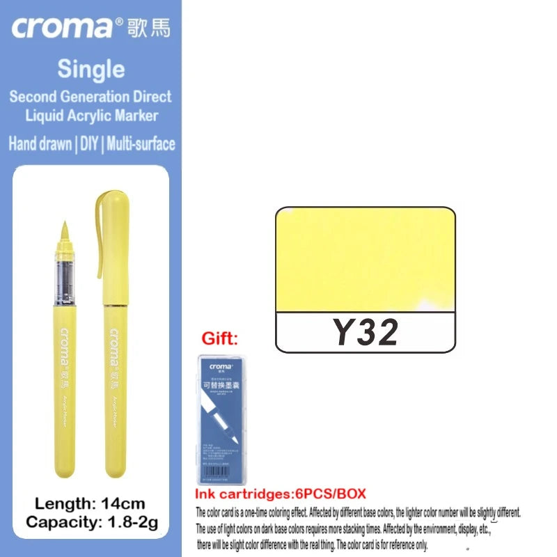 Croma 160/1 Colors Refillable Direct Liquid Acrylic Marker
