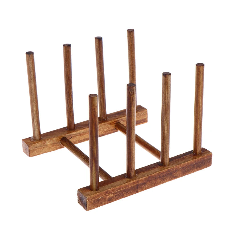 Wooden Dish Drainer Rack Plate Dish Drying Rack
