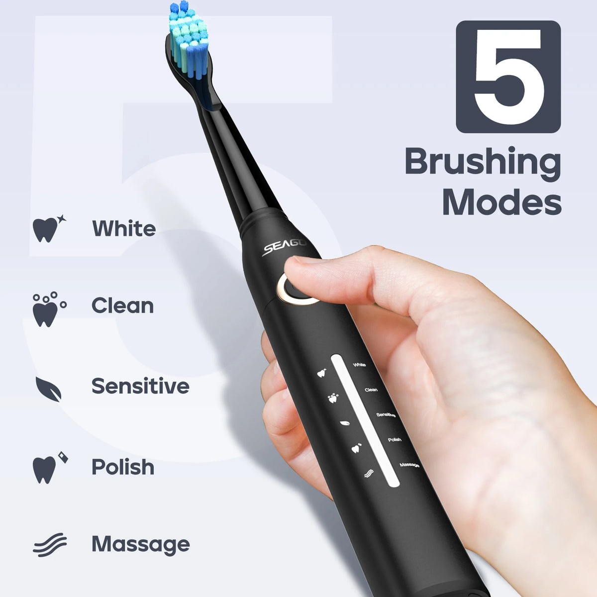 Seago Fast Rechargeable Sonic Toothbrush Electric Smart Automatic