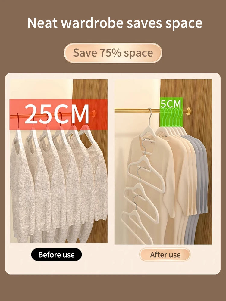 10-30pcs Non-Slip Fleece Hanger Bold Design Decorators Seamless