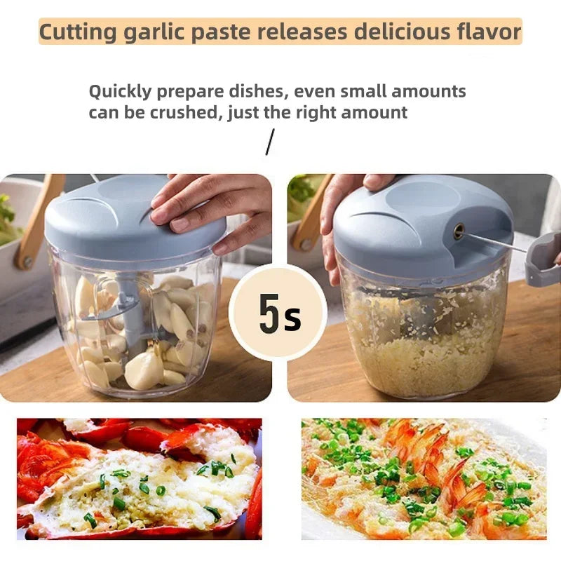 500ml Meat Mincer Garlic Chopper Rotate Garlic Press