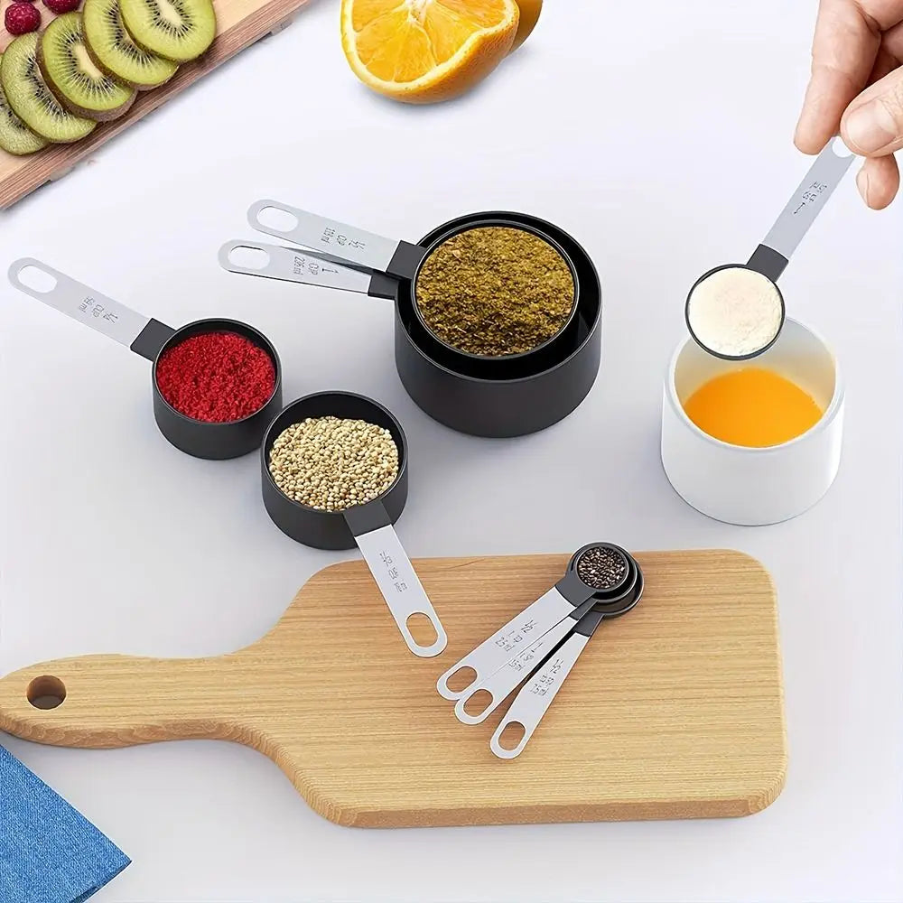 8pcs/Set Stainless Steel Handle Measuring Cups Measuring