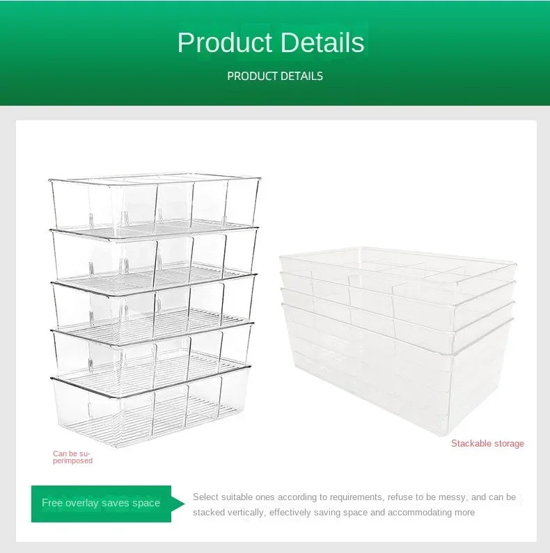 Refrigerator Organizer Bin Clear Plastic Food Storage Organizer