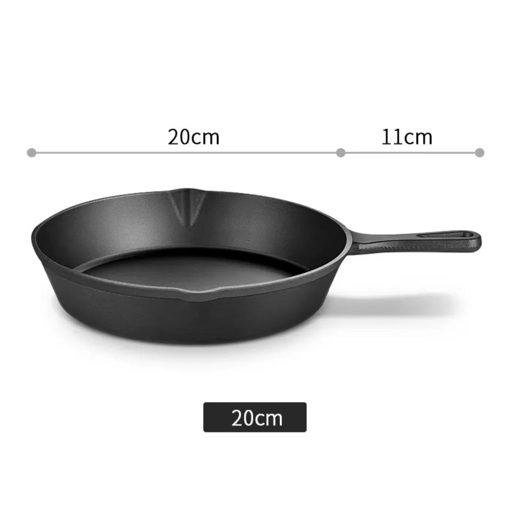 Pre-Seasoned Cast Iron Skillet 10/14/16/20/26cm Thickened Non