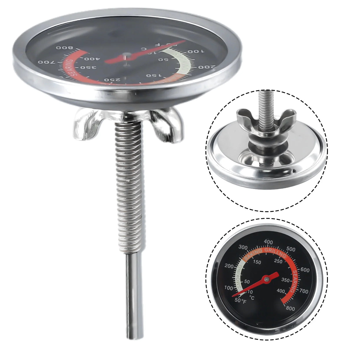 1pc Barbecue Thermometer Oven Temp Gauge 10 400