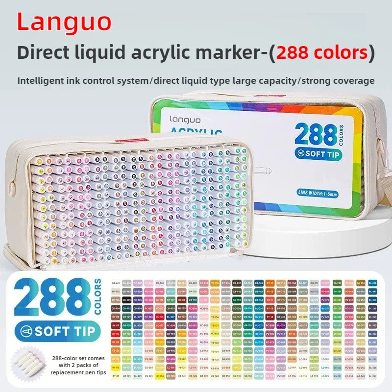 Languo 288/9 Colors Direct Liquid Acrylic Paint Pens