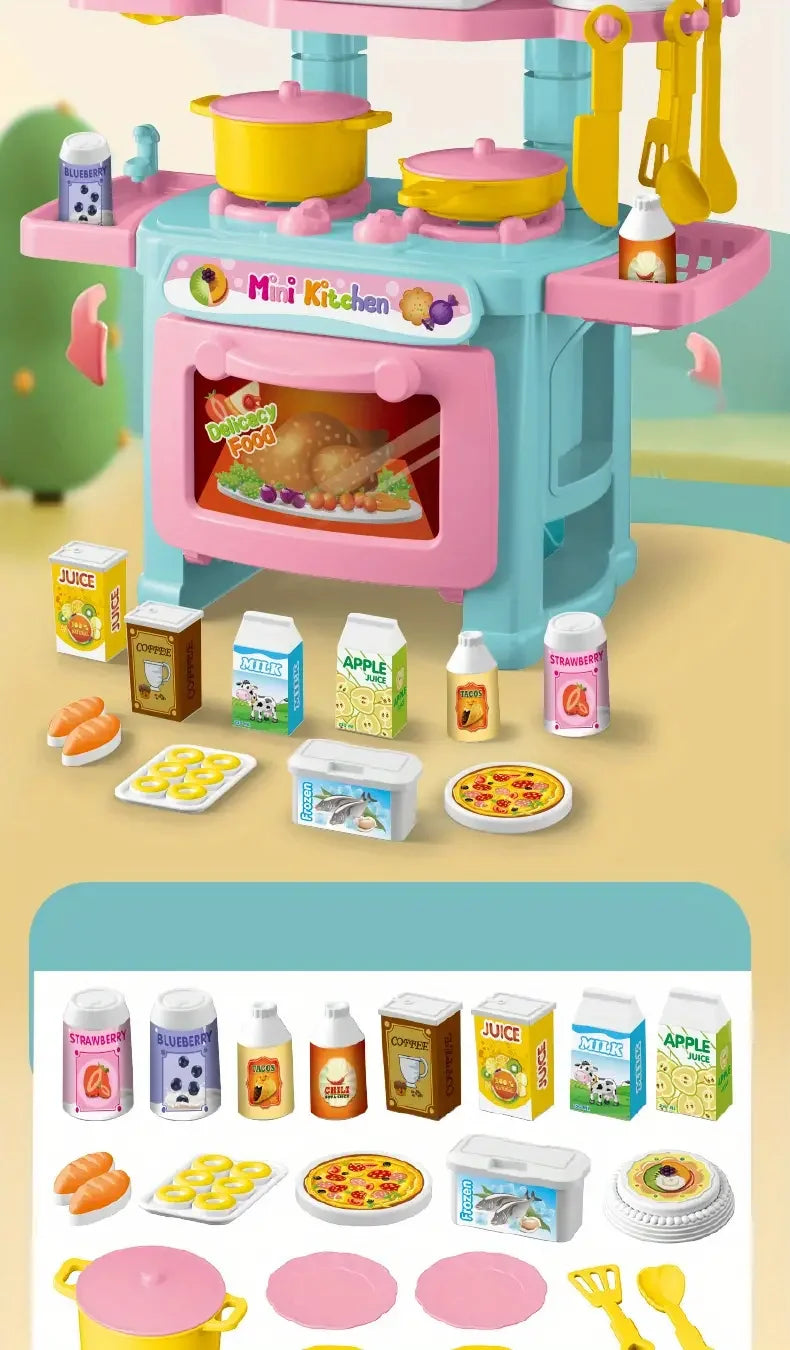 Mini Counter Play Diy Simulated Cooking Food Tableware