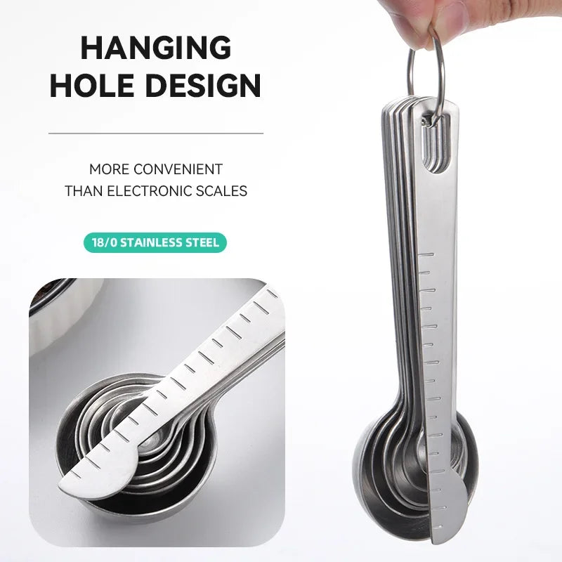 Stainless Steel Measuring Spoon 4/6/7/8 Scale Measuring Ruler