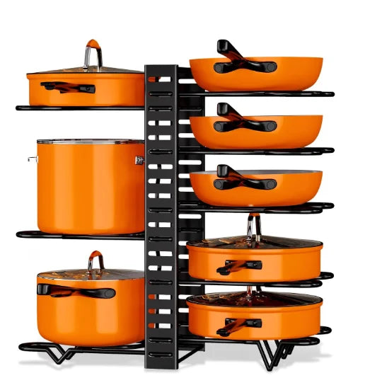 Heavy Duty Metal Tier Cookware Storage Rack Space