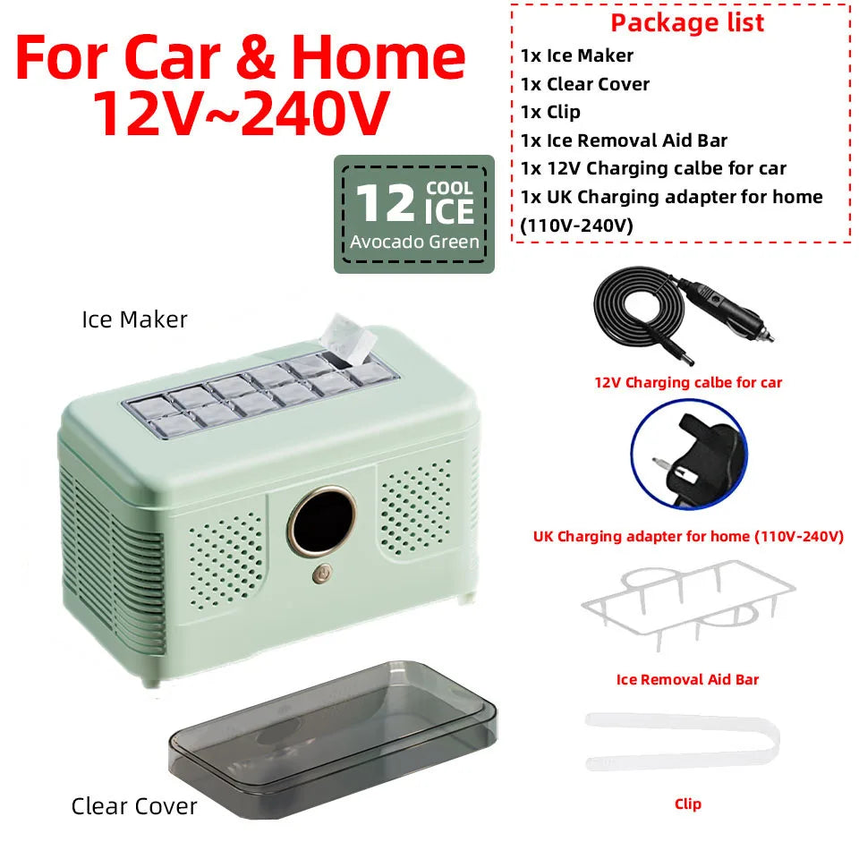 12v/220v Mini Ice Maker Car Dorm Office Camping