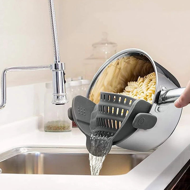 1pc Pot Strainer Handheld Drainer Noodles Pasta Adjustable