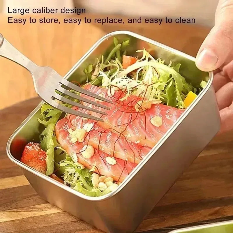 Stainless Steel Food Storage Container Fridge Fresh-Keep Storage