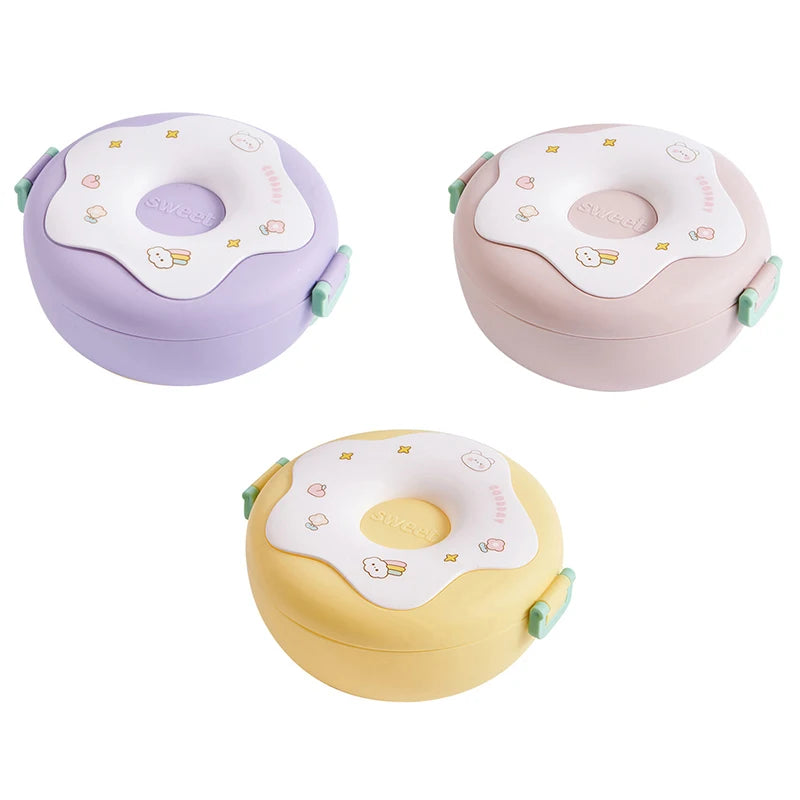 Lunch Box Kid School Child Snack Box Donut